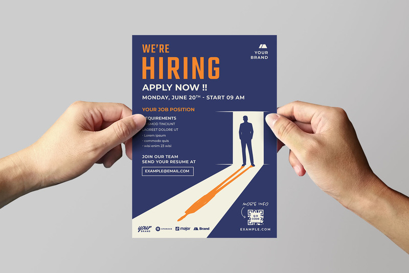Thiết kế tờ rơi tuyển dụng phong cách trẻ trung, hiện đại.