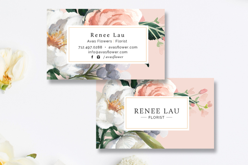 Mẫu card visit shop hoa cao cấp
