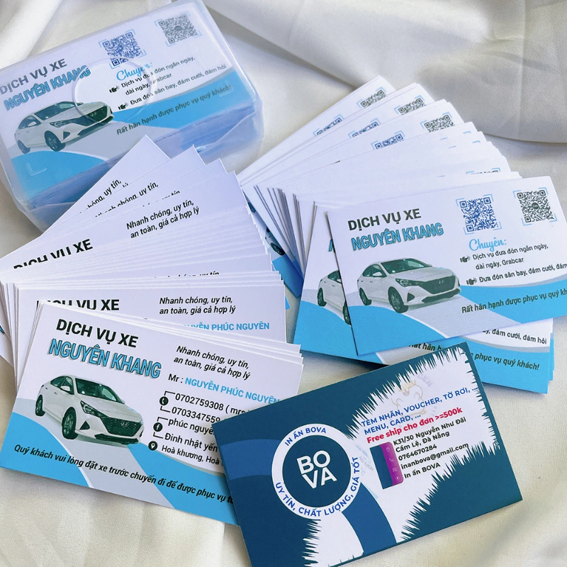 Bảng báo giá in card visit ô tô, dịch vụ xe mới nhất