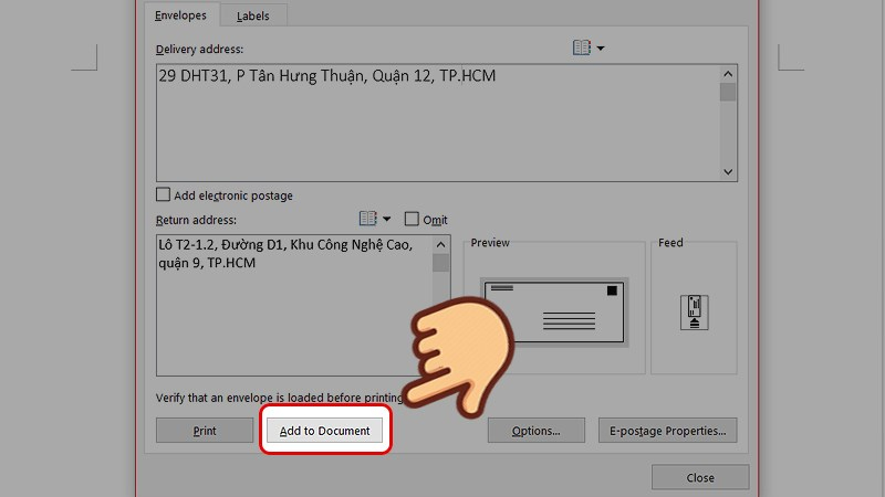 Nhấn chọn vào Add to Document